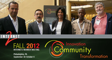 Dr. Salem Alagtash, Arab States Research and Education Network (ASREN); Florencio Utreras,RedCLARA; Colleen Wint-Smith, Caribbean Knowledge and Learning Network, CKLN; Dr F.F. Tusubira, Ubuntunet Alliance; Michael Stanton, Brazilian National Research and Education Network, (RNP)