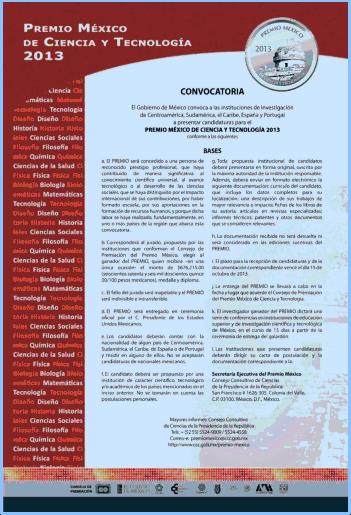 Convocatoria Premio México 2013